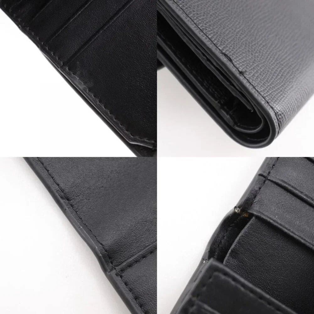 Dior Compact Wallet Calf Black Trifold Wallet